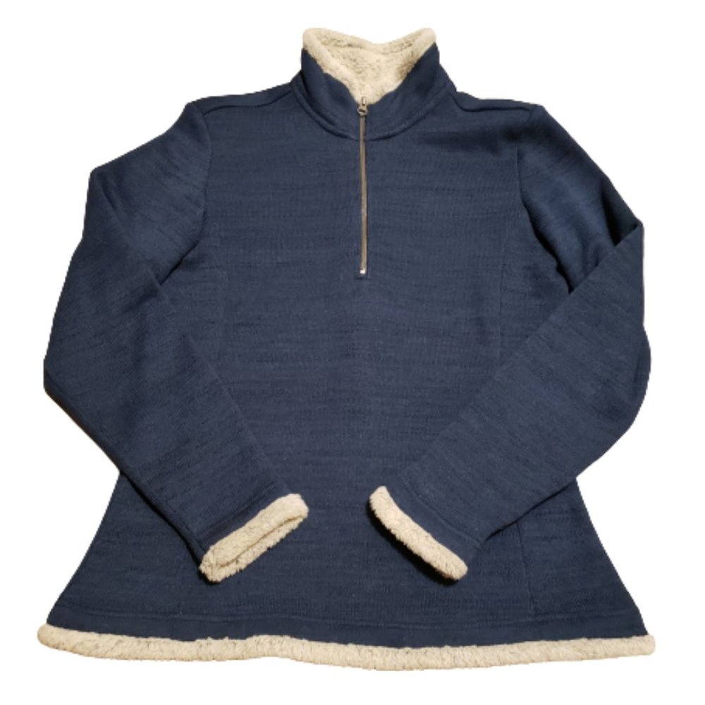 Kuhl 1/4 Zip Europa Sherpa Sweater Hiking Fall Blue | Women's Large L Pre-owned